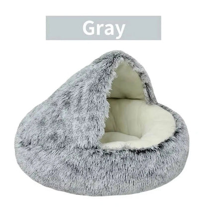 Aaponminimarket Cozy 2-in-1 Plush Cat Bed