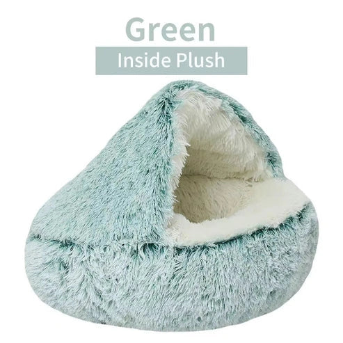 Aaponminimarket Cozy 2-in-1 Plush Cat Bed
