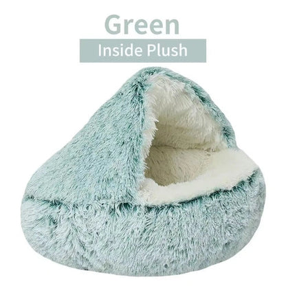 Aaponminimarket Cozy 2-in-1 Plush Cat Bed