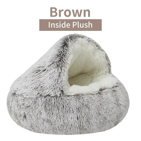 Aaponminimarket Cozy 2-in-1 Plush Cat Bed