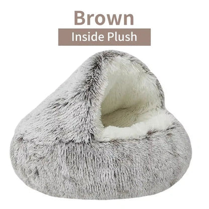 Aaponminimarket Cozy 2-in-1 Plush Cat Bed