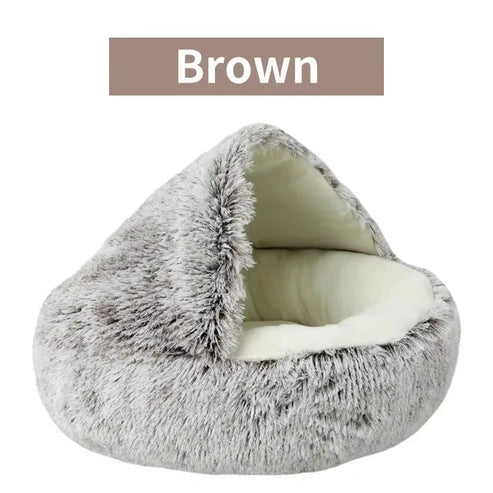 Aaponminimarket Cozy 2-in-1 Plush Cat Bed