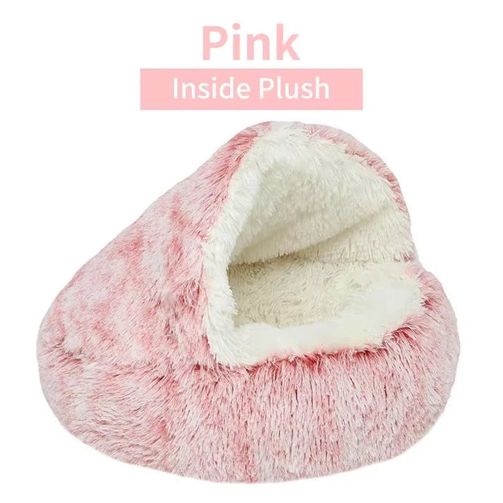 Aaponminimarket Cozy 2-in-1 Plush Cat Bed