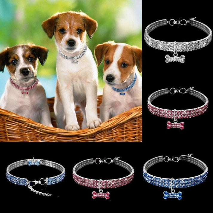 Aaponminimarket Crystal Rhinestone Dog and Cat Collar