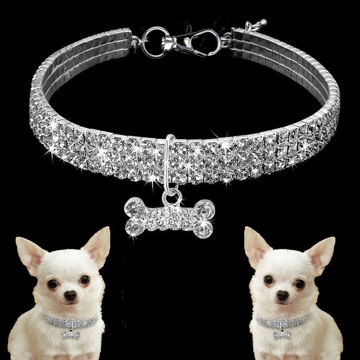 Aaponminimarket Crystal Rhinestone Dog and Cat Collar