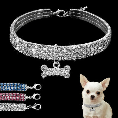 Aaponminimarket Crystal Rhinestone Dog and Cat Collar