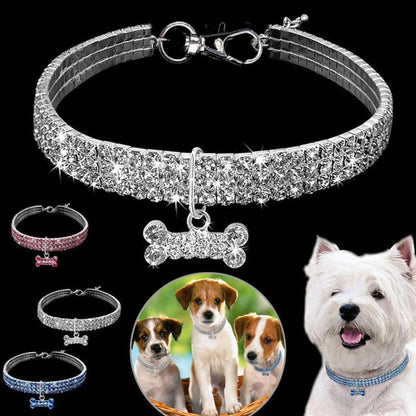 Aaponminimarket Crystal Rhinestone Dog and Cat Collar