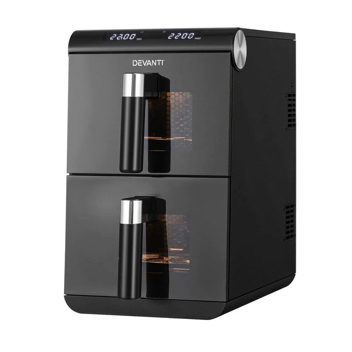 Aaponminimarket Devanti Air Fryer Oven 11L Dual Zone Fryers