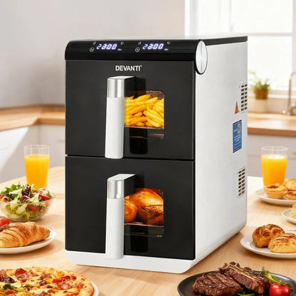 Aaponminimarket Devanti Air Fryer Oven 11L Dual Zone Fryers