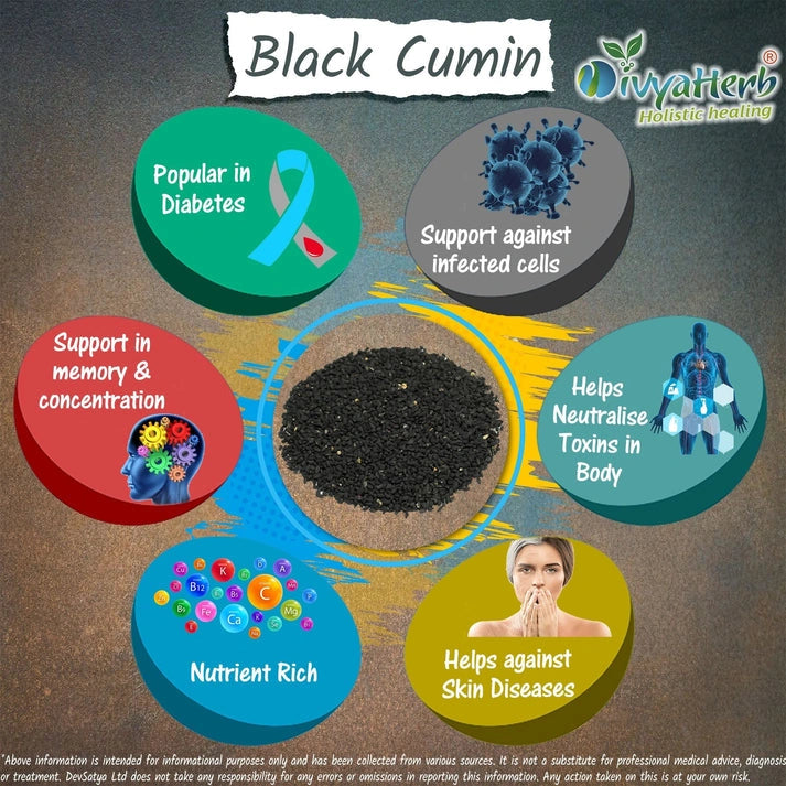 Aaponminimarket DivyaHerb Black Cumin Powder 100 gram - Daily Wellness Support