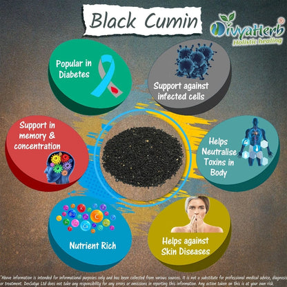 Aaponminimarket DivyaHerb Black Cumin Powder 100 gram - Daily Wellness Support