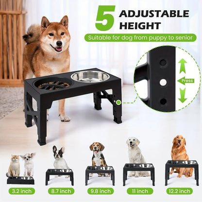 Aaponminimarket Dog Bowl Stand with 3 Bowls
