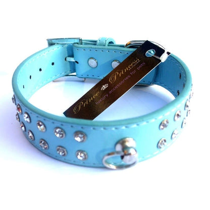Aaponminimarket Double Row Crystal Rhinestone Dog Collars 10-20"