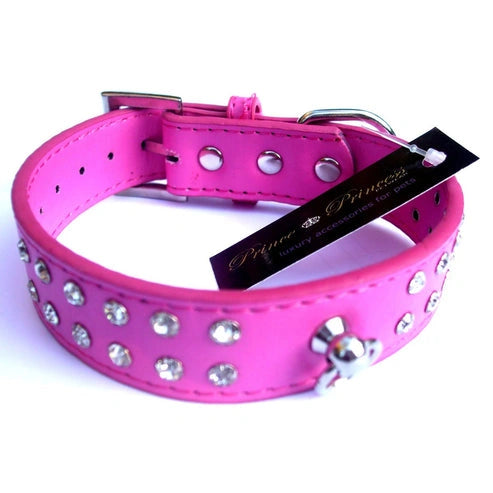 Aaponminimarket Double Row Crystal Rhinestone Dog Collars 10-20"