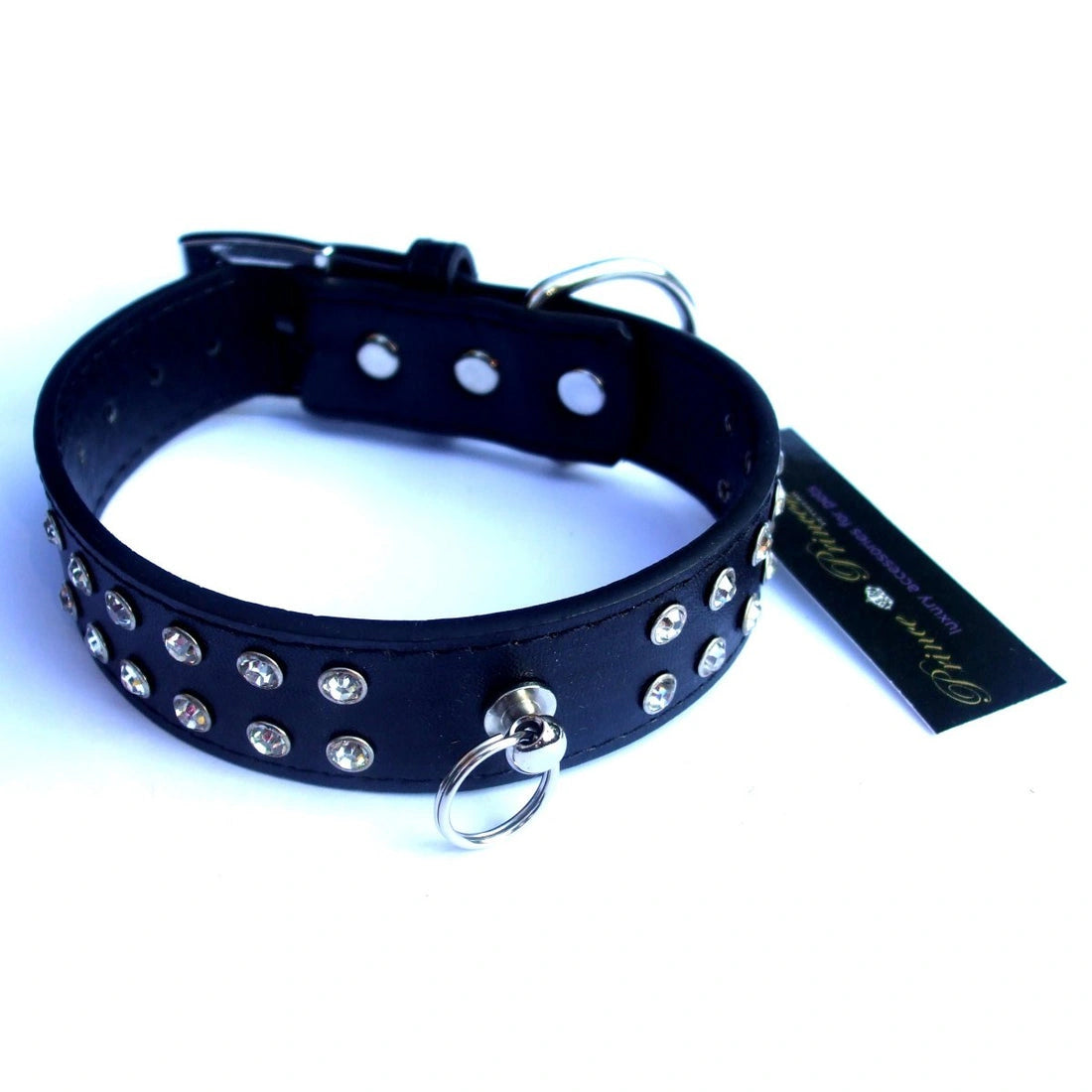 Aaponminimarket Double Row Crystal Rhinestone Dog Collars 10-20"