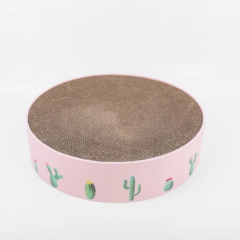 Aaponminimarket Durable Round Cat Scratch Board Bed & Toy
