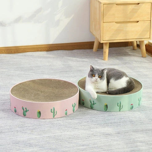 Aaponminimarket Durable Round Cat Scratch Board Bed & Toy