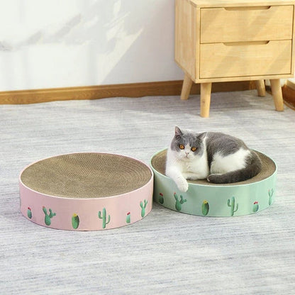 Aaponminimarket Durable Round Cat Scratch Board Bed & Toy