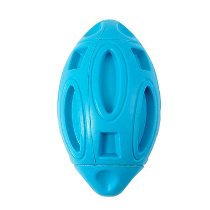Aaponminimarket Durable Rubber Squeaky Rugby Dog Ball