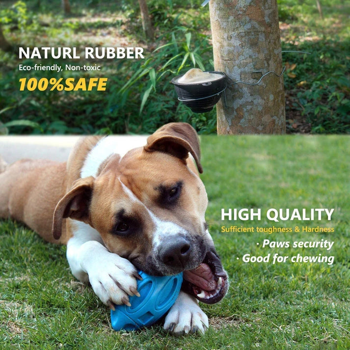 Aaponminimarket Durable Rubber Squeaky Rugby Dog Ball