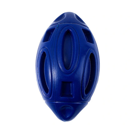 Aaponminimarket Durable Rubber Squeaky Rugby Dog Ball