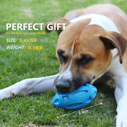 Aaponminimarket Durable Rubber Squeaky Rugby Dog Ball