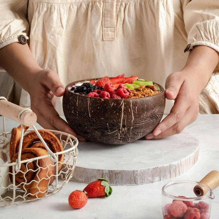 Aaponminimarket Eco-friendly Coconut Bowls & Spoons Set of 4