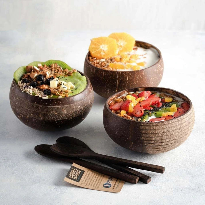 Aaponminimarket Eco-friendly Coconut Bowls & Spoons Set of 4