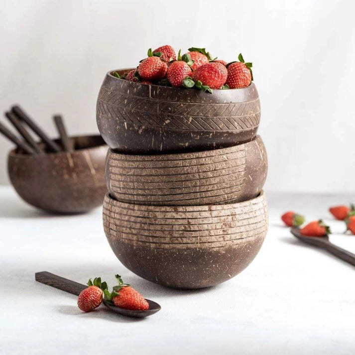 Aaponminimarket Eco-friendly Coconut Bowls & Spoons Set of 4
