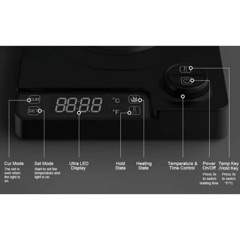 Aaponminimarket Electric Kettle Gooseneck Adjustable Temp (1200W)