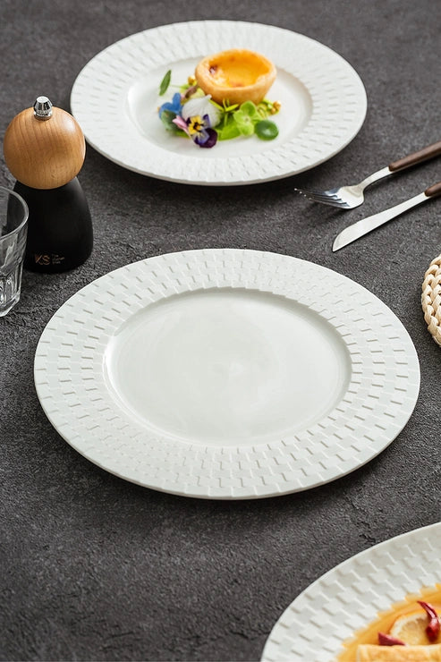 Aaponminimarket Embossed Weave-Texture Flat Plate