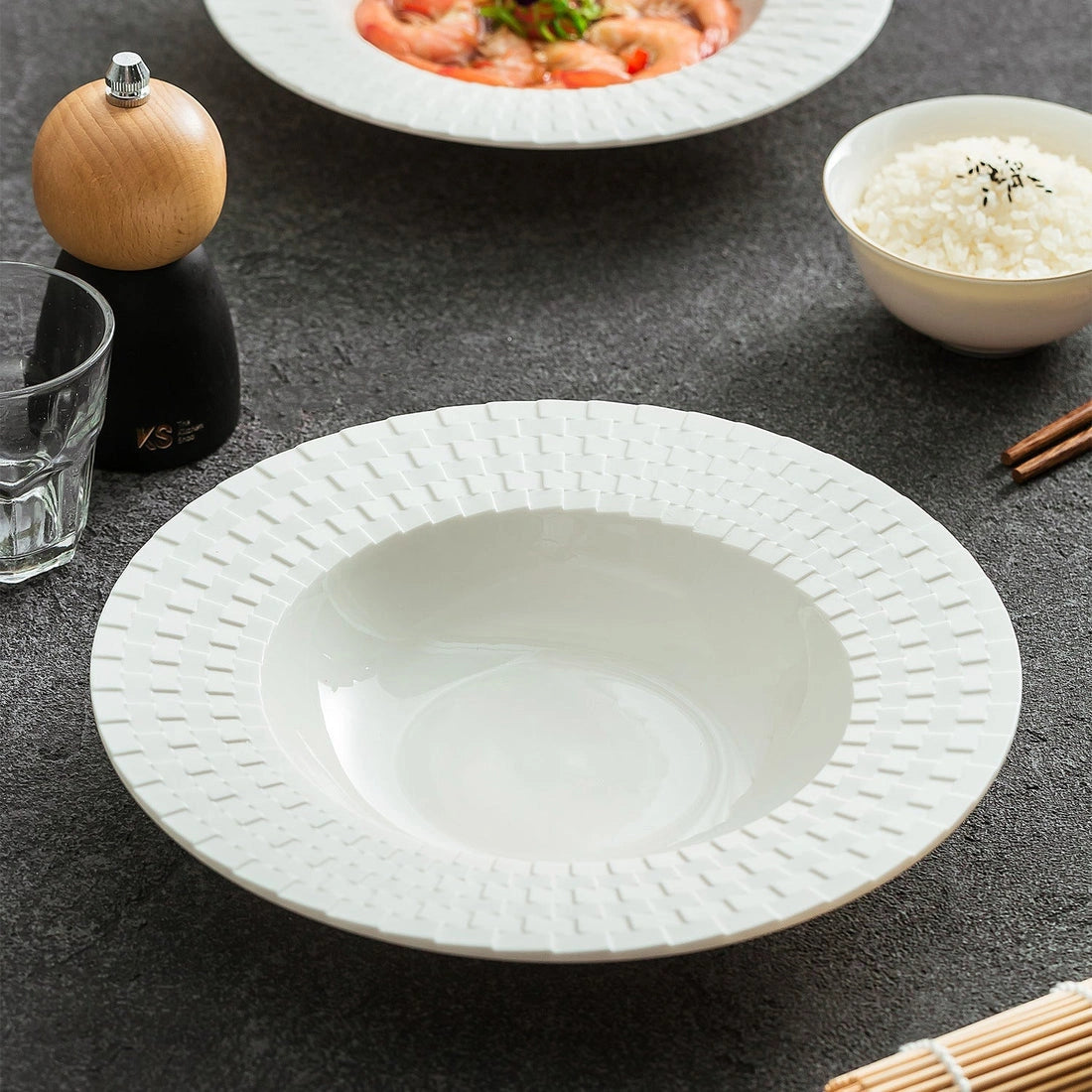 Aaponminimarket Embossed Weave Soup Plate