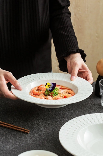 Aaponminimarket Embossed Weave Soup Plate