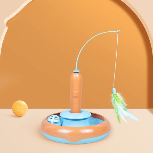 Aaponminimarket Feathered 2-In-1 Interactive Cat Toy