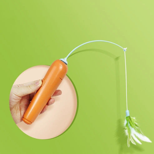 Aaponminimarket Feathered 2-In-1 Interactive Cat Toy