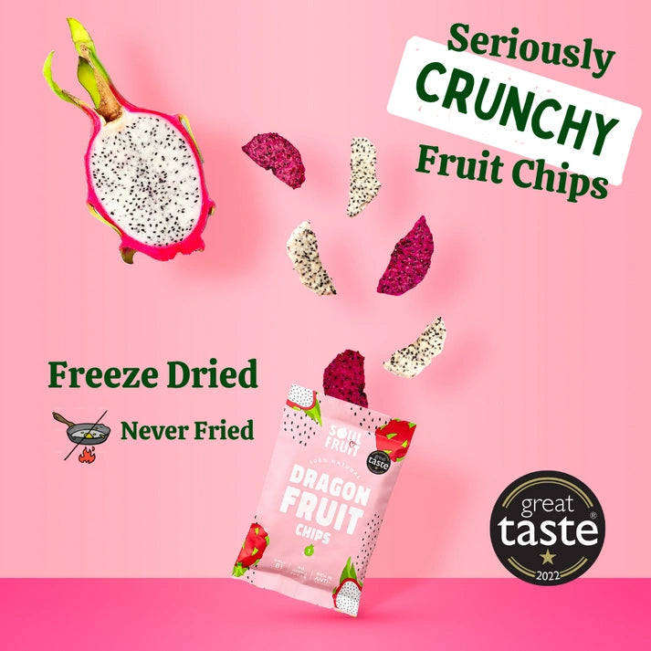 Aaponminimarket Freeze Dried Dragon Fruit Crisps (10 Bags)