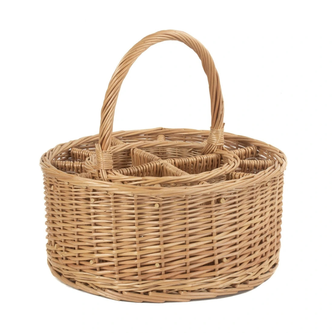 Aaponminimarket Garden Wicker Drinks Basket Complete with 12 Glasses