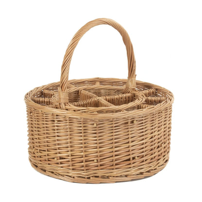 Aaponminimarket Garden Wicker Drinks Basket Complete with 12 Glasses