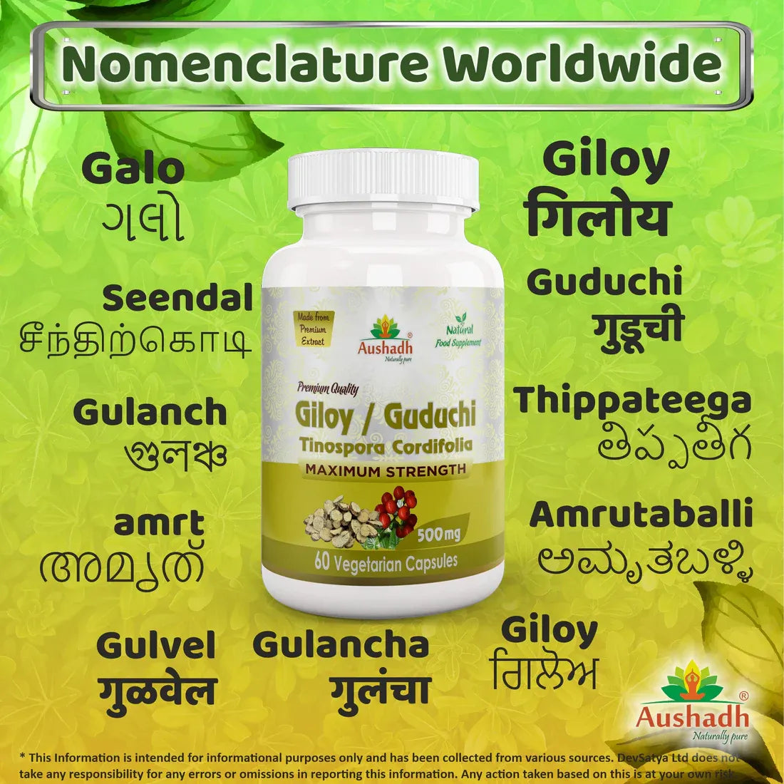 Aaponminimarket Giloy Guduchi Capsule (Tinospora Cordifolia)