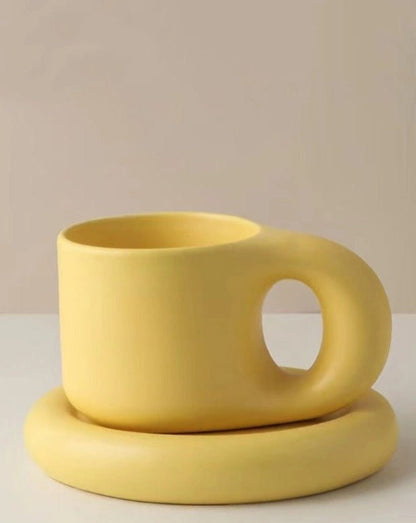 Aaponminimarket Handcrafted Bauhaus Ceramic Chubby Mugs