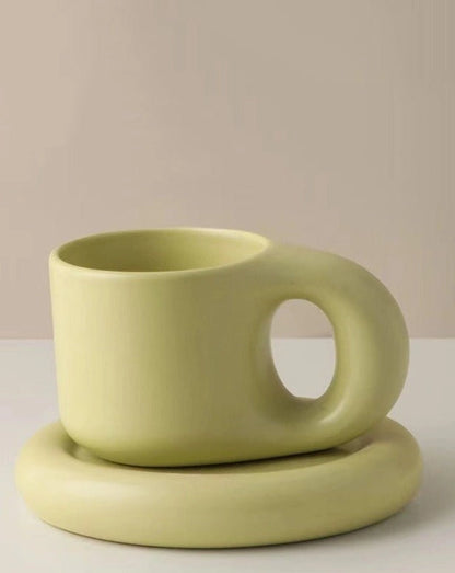 Aaponminimarket Handcrafted Bauhaus Ceramic Chubby Mugs
