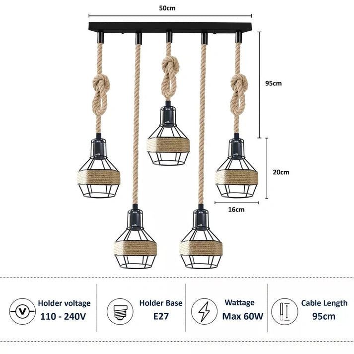 Aaponminimarket Hemp Pendant Table Light