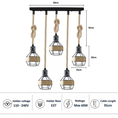 Aaponminimarket Hemp Pendant Table Light