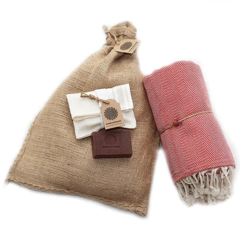 Aaponminimarket Herringbone Red Bath & Body Set (x5)