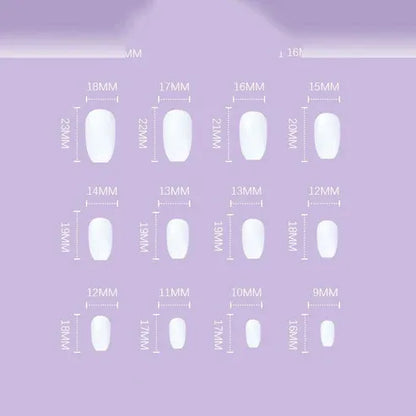 Aaponminimarket Ice Glitter Short Ballet Press-On Nails