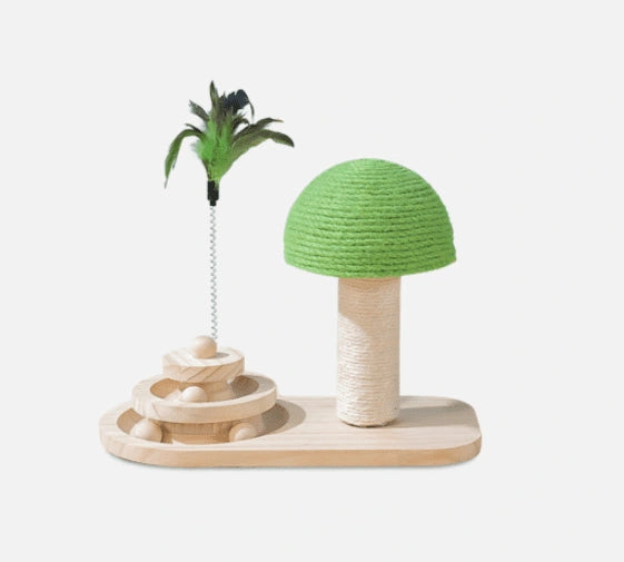 Aaponminimarket Interactive Wooden Cat Toy