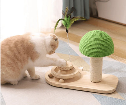 Aaponminimarket Interactive Wooden Cat Toy