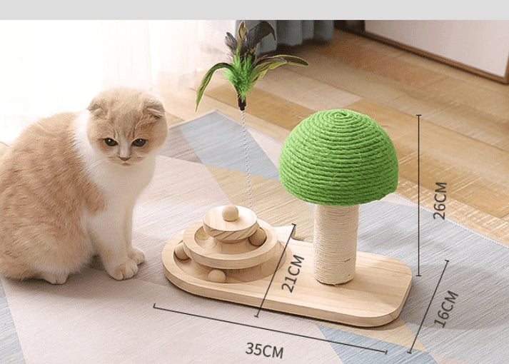 Aaponminimarket Interactive Wooden Cat Toy