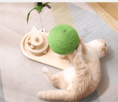 Aaponminimarket Interactive Wooden Cat Toy