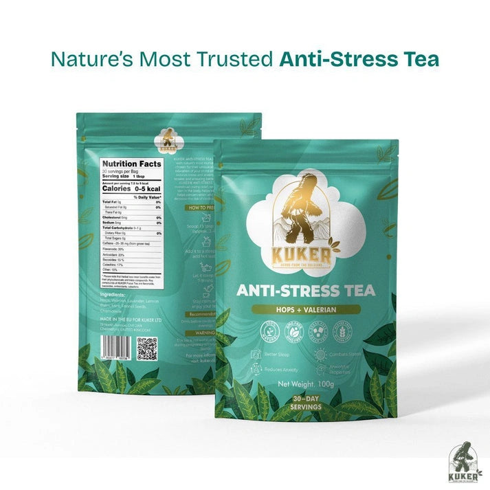 Aaponminimarket KUKER® Anti-Stress Tea 100g Loose Leaf | Relaxing Herbal Tea for Stress Relief & Anxiety